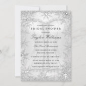 シルバージュエルスノーフレークブライダルシャワーコルセット 招待状 (正面)
