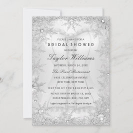 シルバージュエルスノーフレークブライダルシャワーコルセット 招待状