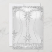 シルバージュエルスノーフレークブライダルシャワーコルセット 招待状 (裏面)