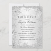 シルバージュエルスノーフレークブライダルシャワー 招待状 (正面)