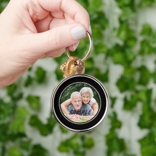 シルバージュエル結婚ズ記念日写真テンプレート キーホルダー (手)