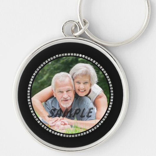 シルバージュエル結婚ズ記念日写真テンプレート キーホルダー (正面)