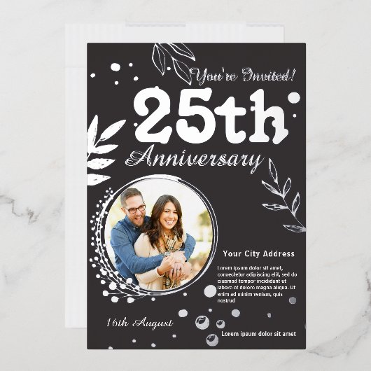 シルバージュビリーハート結婚25周年 箔シーズンカード (封筒)