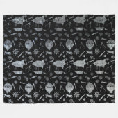 シルバージンクスチームパンクエアシップテーマ フリースブランケット (正面(横))