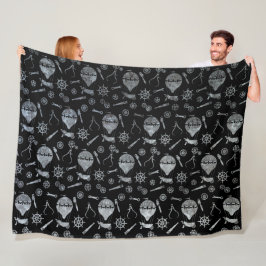 シルバージンクスチームパンクバルーンテーマ フリースブランケット