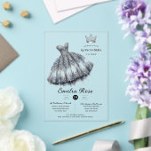 シルバースウィート15キンセアニェラダイヤモンドドレスバタフライ アクリル招待状 (インサイチュ (ウェディング))