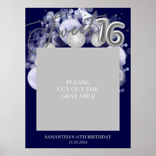 シルバースウィート16バルーン写真プロップブルー王室のプ ポスター (正面)