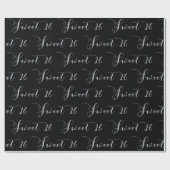 シルバースウィート16任意の色の誕生日パーティー ラッピングペーパー (フラット)