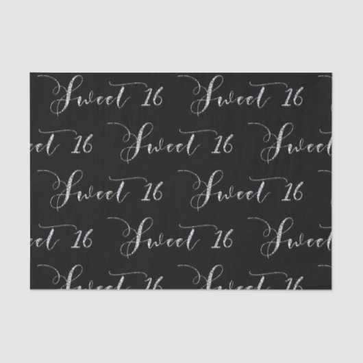 シルバースウィート16任意の色の誕生日パーティー 薄葉紙 (正面)