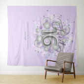 シルバースウィート16日バルーンラベンダーの背景 タペストリー (インサイチュ(横))