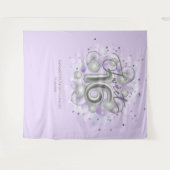 シルバースウィート16日バルーンラベンダーの背景 タペストリー (正面(横))