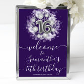 シルバースウィート16日風船パープルウェルカムサイン ポスター