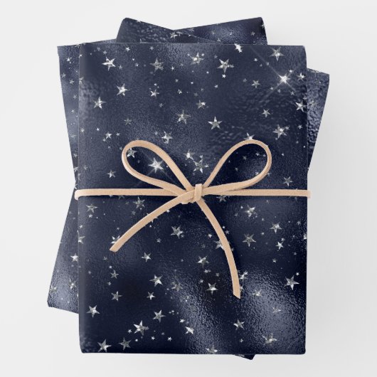 シルバースエレガントターズクリスマス ラッピングペーパーシート (インサイチュ)