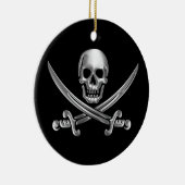 シルバースカルとクロス剣 セラミックオーナメント (右)