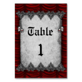 シルバースカルブラッドレッドシルク結婚ゴシック テーブルナンバー (裏面)