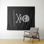 シルバースカル&クロスボーンズのハロウィーン背景 タペストリー (インサイチュ(横))