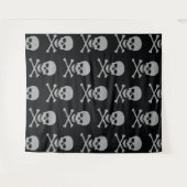 シルバースカル&クロスボーンズのハロウィーン背景 タペストリー (正面(横))