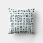 シルバースクウェアの青い正方形 クッション (裏面)