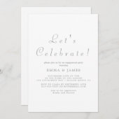 シルバースクリプトエレガントパーティー 招待状 (正面/裏面)