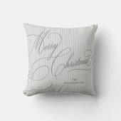 シルバースクリプトクリスマスデコールストライプ装飾用クッション クッション (正面)