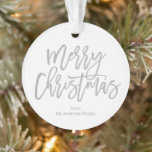 シルバースクリプトメリークリスマス家族の写真 オーナメント<br><div class="desc">シルバースクリプトメリークリスマスファミリーフォトオーナメント</div>