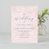 シルバースクリプト赤面ウォーター結婚カラー 箔招待状 (立ち正面)