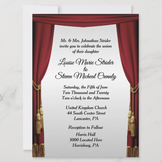 シルバースクリーンムービーテーマ結婚式招待状 招待状 (正面)