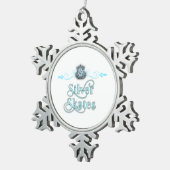 シルバースケートオーナメント スノーフレークピューターオーナメント (右)