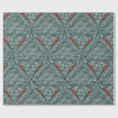 シルバースススプルースレッドベリーズラティスメリークリスマス ラッピングペーパー (フラット)