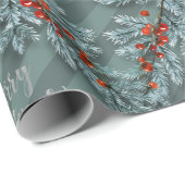 シルバースススプルースレッドベリーズラティスメリークリスマス ラッピングペーパー (ロールコーナー)