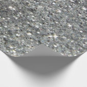 シルバースタイリッシュグリッターグリッツ写真 ラッピングペーパー (角)