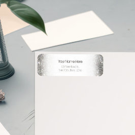 シルバースタイリッシュグリッターグリッツ写真 ラベル