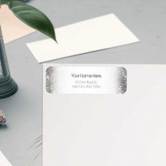 シルバースタイリッシュグリッターグリッツ写真 ラベル