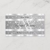 シルバースタイリッシュグリッタースきらめくターズ単角 名刺 (正面)
