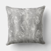 シルバースタイリッシュグリッタートロピカルジャングル葉 クッション (裏面)