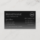 シルバースタイリッシュシック鏡フォント(ロゴ付きモダン) 名刺 (裏面)