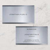 シルバースタイリッシュルックライトプロフェッショナルエレガント 名刺 (正面/裏面)