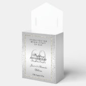 シルバースタイリッシュ紙吹雪60th結婚's Thank You フェイバーボックス (オープン)