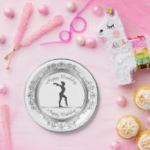 シルバースタイリッシュ装飾体操誕生日 ペーパープレート (パーティー)