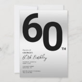 シルバースタイリッシュ60歳の誕生日パーティー 招待状 (正面)