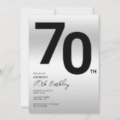 シルバースタイリッシュ70歳の誕生日パーティー 招待状 (正面)