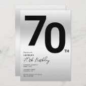 シルバースタイリッシュ70歳の誕生日パーティー 招待状 (正面/裏面)