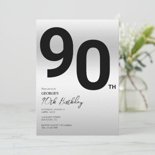 シルバースタイリッシュ90歳の誕生日パーティー 招待状 (スタンド正面)