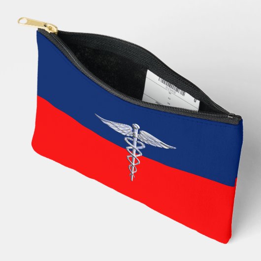 シルバースタイルカドゥセウス医療シンボルリーグ アクセサリーポーチ (見開き)