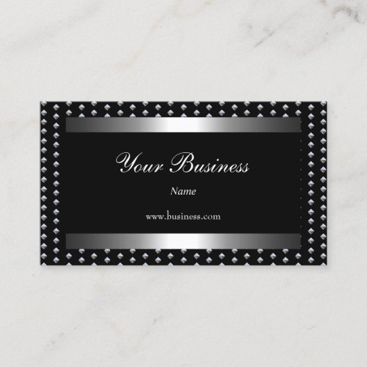 シルバースタッズブラッククエレガントラス 名刺 (正面)