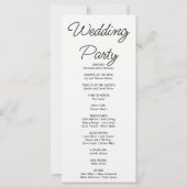 シルバースターの天体オフホワイト結婚式プログラム (裏面)