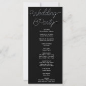 シルバースターの天体ブラック結婚式プログラム (裏面)