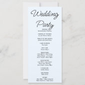 シルバースターの天体ライトブルー結婚式プログラム (裏面)