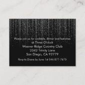 シルバースターシャワーとブラック結婚ズデザイン エンクロージャーカード (裏面)