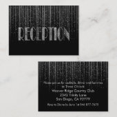 シルバースターシャワーとブラック結婚ズデザイン エンクロージャーカード (正面/裏面)